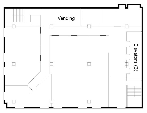 Sample floor plan for a hotel at 88 Elm.