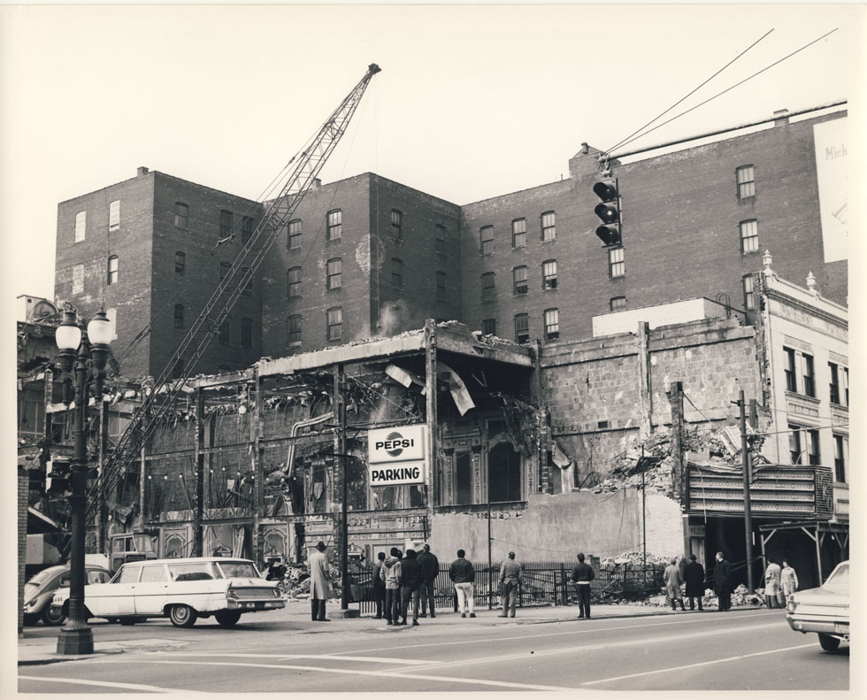 Benvenuto Wrecking Co. demolished the RKO Palace as well as hundreds (maybe thousands) of other buildings in the city of Rochester. [PHOTO: D.O. Schultz / Rochester Theater Organ Society]