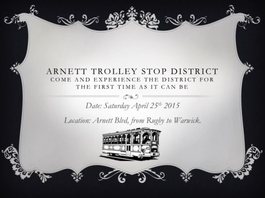 For this event, the Arnett Trolley Stop District will be home to a number of pop up restaurants and jewelry stores, a yoga studio, and other local vendors. [PHOTO: ArnettTrolleyStop.com]