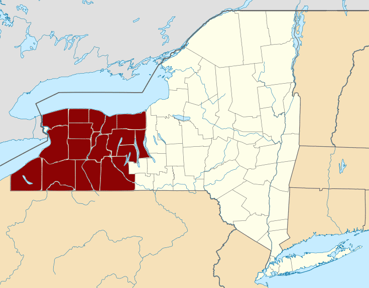 The area of western New York known as the Burned-Over District, birthplace of the Second Great Awakening.