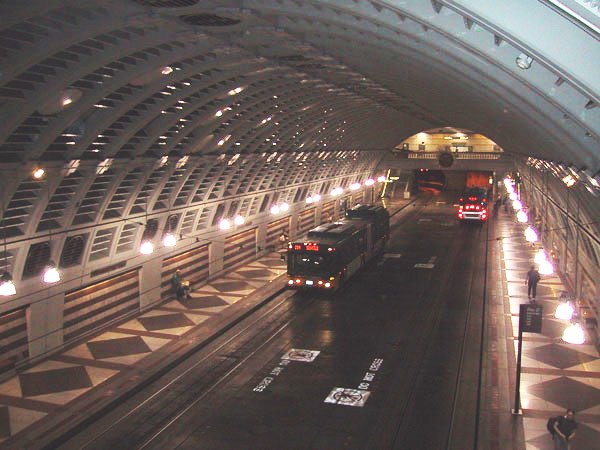 Metro Bus Tunnel in Seattle, Washington. Mr. Perrin doesn't mention Seattle's Rapid Bus system (probably because it's mostly underground and not comparable to anything we'd see here in Rochester) but it's one of the coolest things I've ever ridden on that didn't glide along a track.