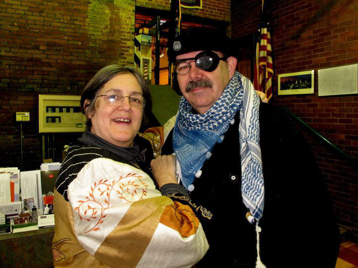 Sally Wood Winslow and her friend Roy at the High Falls Visitor Center.