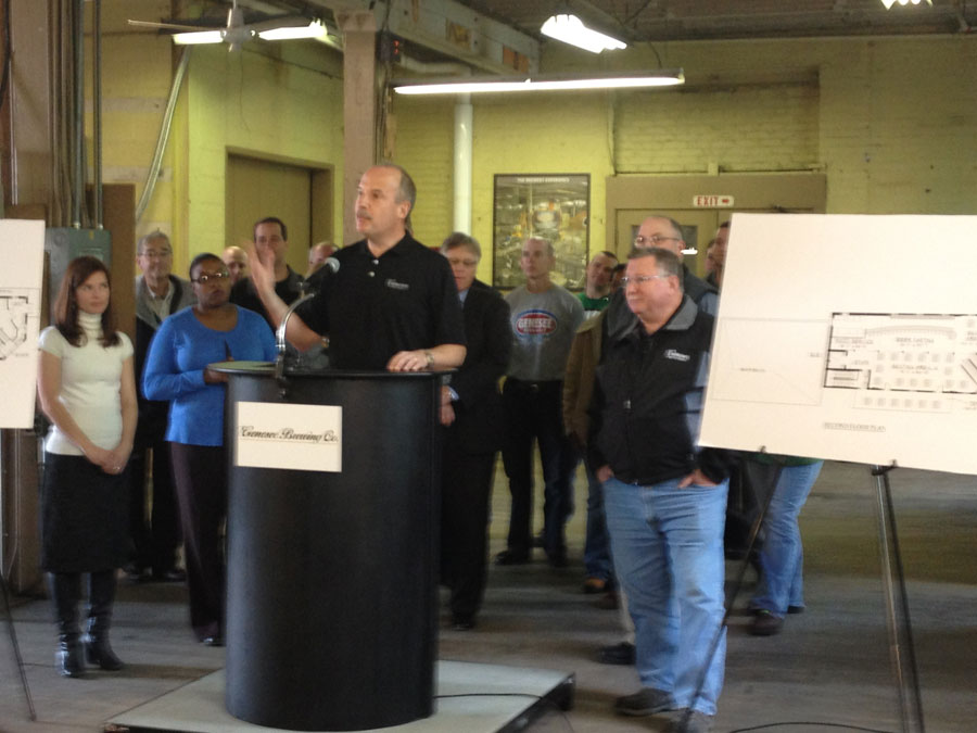 North American Breweries CEO Rich Lozyniak announces the Genesee Brew House.