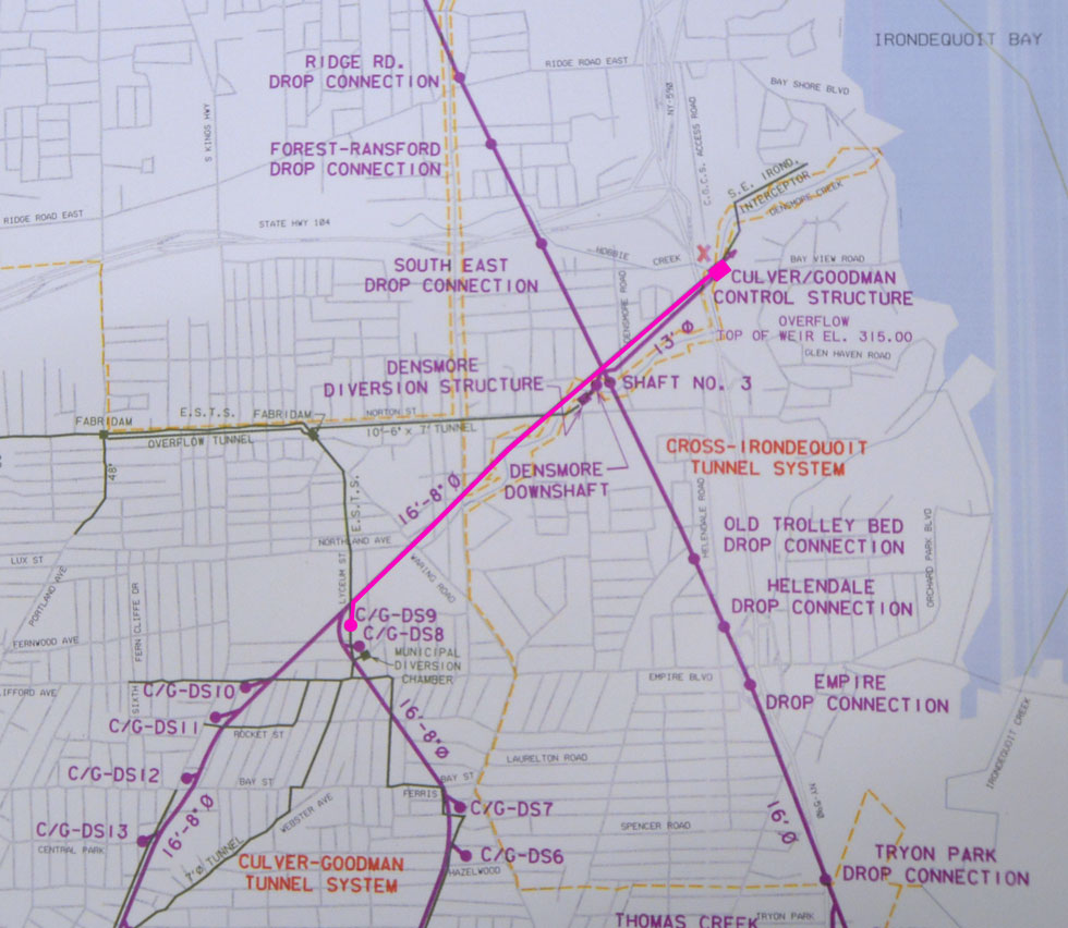 This diagram shows the 1.5 mile length of our trip (highlighted in pink). [PHOTO: RochesterSubway.com]
