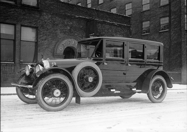 A Cunningham automobile in front of a factory on Canal Street. c.1910-1925. [PHOTO: Albert R. Stone collection]