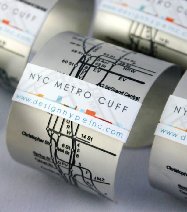 The NYC Metro Cuff is available at www.designhypeinc.com for $25. Now that's fashion we can ALL live with.