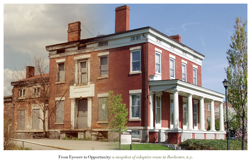 The Hoyt-Potter House on Fitzhugh Street. From Eyesore to Opportunity: a snapshot of adaptive reuse in Rochester N.Y.