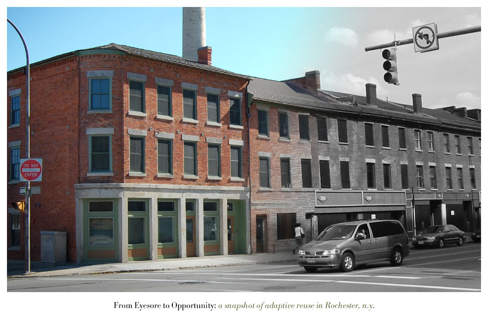 The Teoronto/Smith Block on State Street. From Eyesore to Opportunity: a snapshot of adaptive reuse in Rochester N.Y.