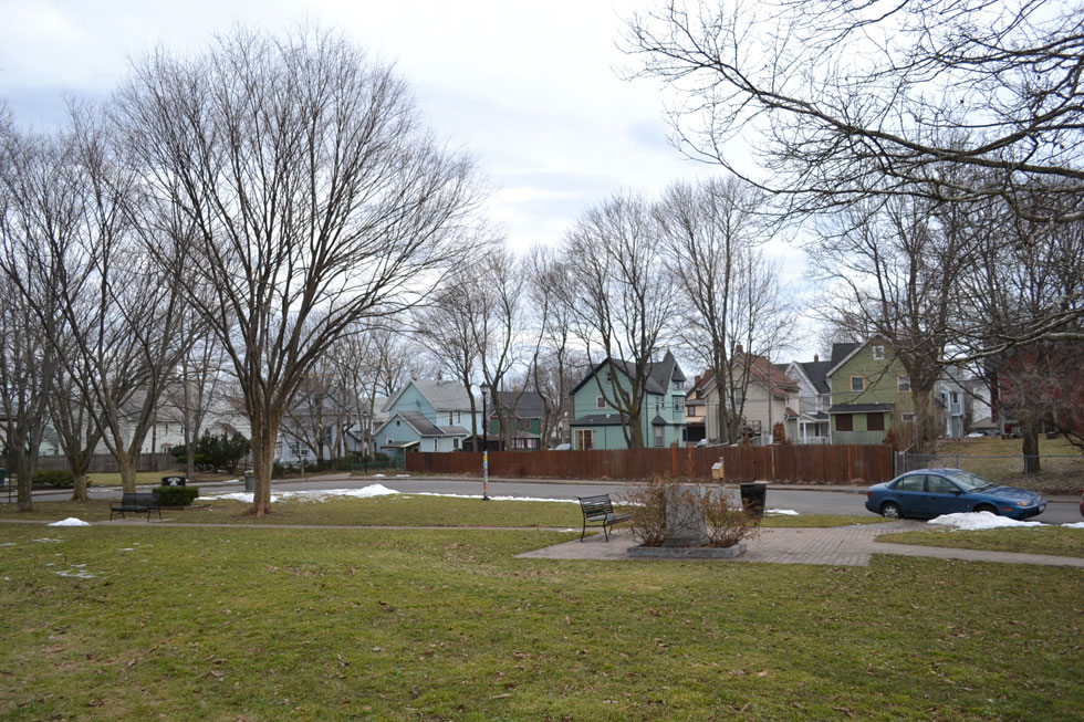 Otto Henderberg Square Park and Avon Place. [PHOTO: RochesterSubway.com]