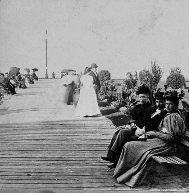 This is a photo of the boardwalk from the 1880s. [PHOTO: Rochester Public Library]