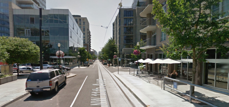 Six buildings near the marina would be arranged around a new streetcar line.