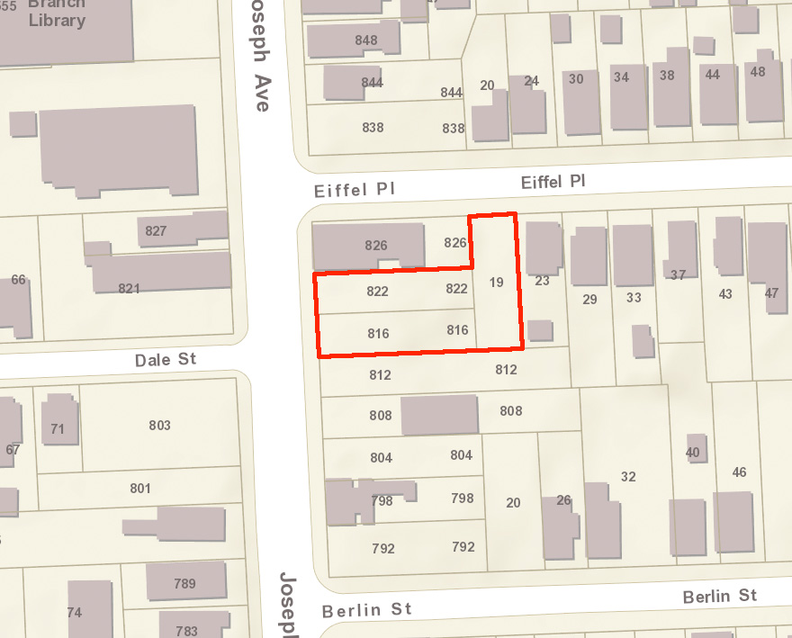 So what could we do here? This part of the city is largely defined by 2-2.5 story buildings, and we think keeping with that style would be appropriate.