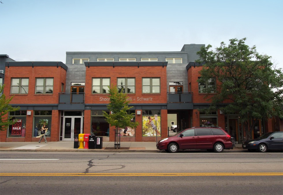 The building fronting Joseph Ave would have 4 apartments on each of the first 2 floors, and 2 on the third floor.