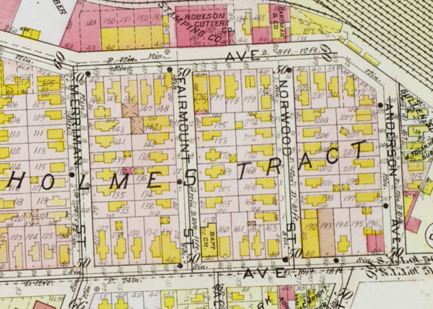 The Holmes Tract included about 75 houses or 210 residents in 1926.