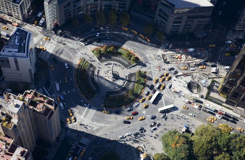Columbus Circle now. [PHOTO: Liberty Helicopters]