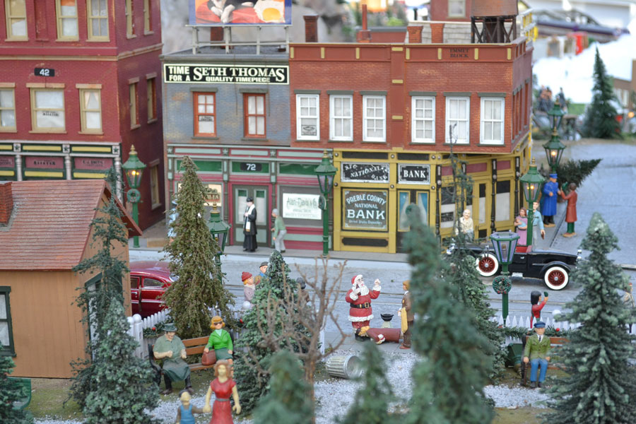 One corner of the exhibit brings onlookers back to the days when Santa roamed Main Street...