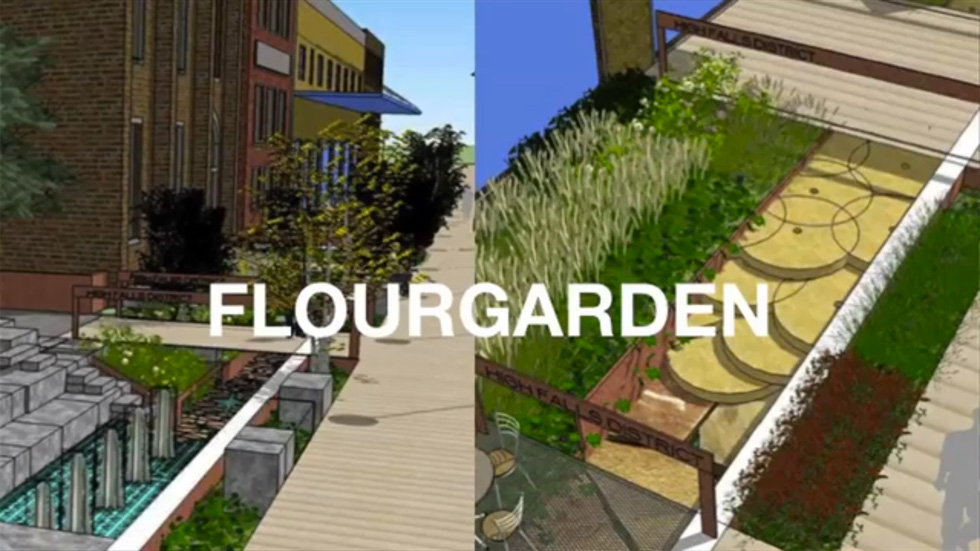 Phase 1: Conversion of Browns Race into the FlourGarden. [IMAGE: Friends of the GardenAerial]