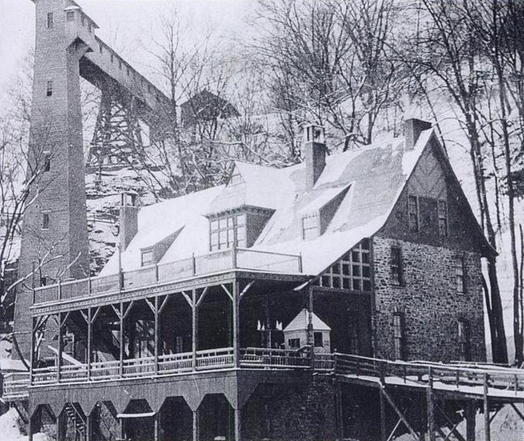 In 1870 Ellwanger & Barry (and other wealthy investors) owned a spot along the west bank of the Genesee River gorge known as Maple Grove. At the time, the Lake Avenue streetcar line stretched all the way to this point, and in an effort to stimulate traffic on the trolley line, they had built Rochester's first water-side resort; the Glen House. [PHOTO: 'Rochester's Lakeside Resorts and Amusement Parks' by Donovan Schilling]