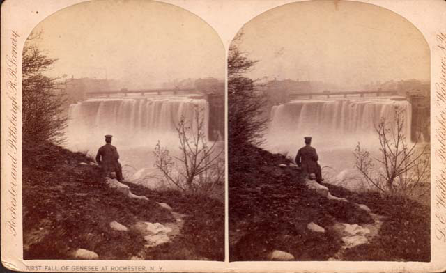 A stereogram of High Falls (c.1885) [PHOTO: Rochester Public Library]