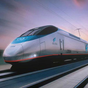 Amtrak's Acela high-speed train which operates between Washington DC and Boston.