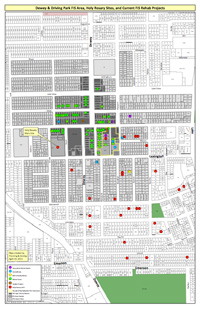 Map of infill development as part of the Holy Rosary Church apartment project.