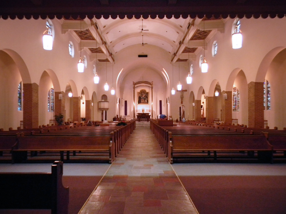Holy Rosary Church,  interior (before). [PHOTO PROVIDED BY: Preservation Studios]