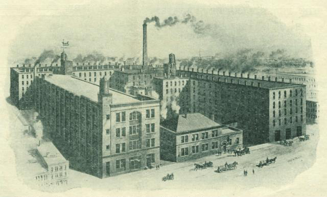 A view of the Canal Street factory complex of James Cunningham, Son & Co. [SOURCE: Rochester Public Library]