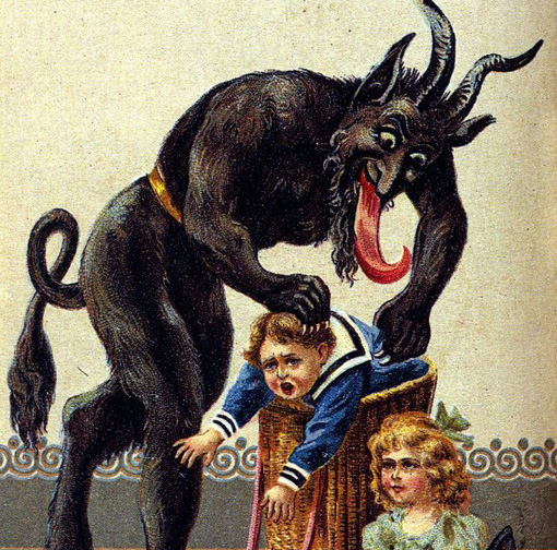 A greeting card featuring Krampus. [IMAGE: Wikipedia]