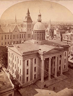 3D Stereogram of Monroe County Court House, Main Street, Rochester (c.1880) [PHOTO: Rochester Public Library]