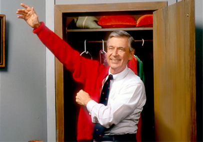 Fred Rogers' sweaters were all knitted by his mother. Each year she knitted a dozen sweaters, and at Christmas, she gave them to family and close friends.