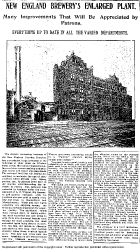 Wagner's New England Brewery building in Hartford, CT. looks remarkably similar to our Cataract Brewery here in Rochester. [ARTICLE: Hartford Courant, 10-30-1911]