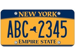 The newly proposed NY license plate design. Gold with a blue swoosh? Are you kidding me with this?