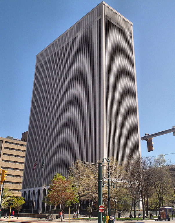 One M&T Plaza, Buffalo. Started in 1964 and completed in 1966 (Minoru Yamasaki).