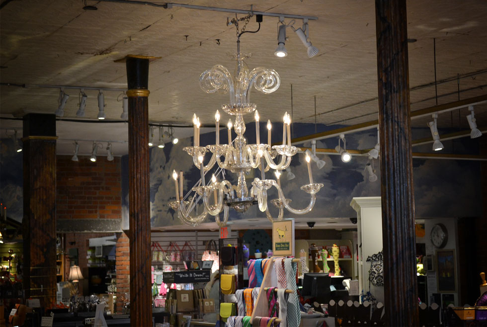 This chandelier at Parkleigh once hung inside B. Forman Co. in downtown Rochester, NY. [PHOTO: RochesterSubway.com]