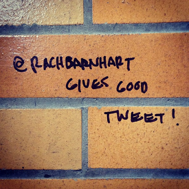 Normally I don't buy anything I read on these walls. But it's true. @RachBarnhart does give good tweet. [PHOTO: RocPX.com]