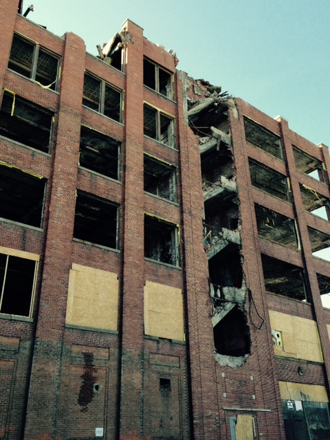 Abandoned Sykes Datatronics building on Orchard Street. Demolition work has been going on since the fall. [PHOTO: Anonymous]