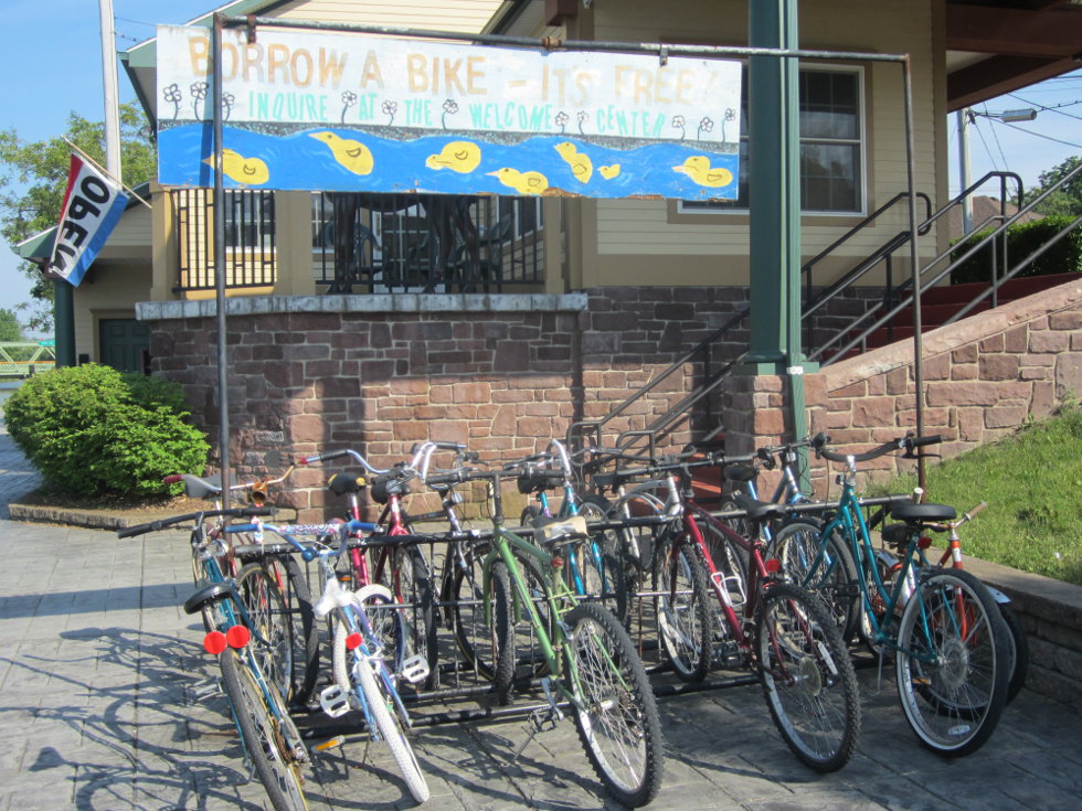 Brockport has a free bike sharing program! How cool is that?! [PHOTO: Ryan Green]