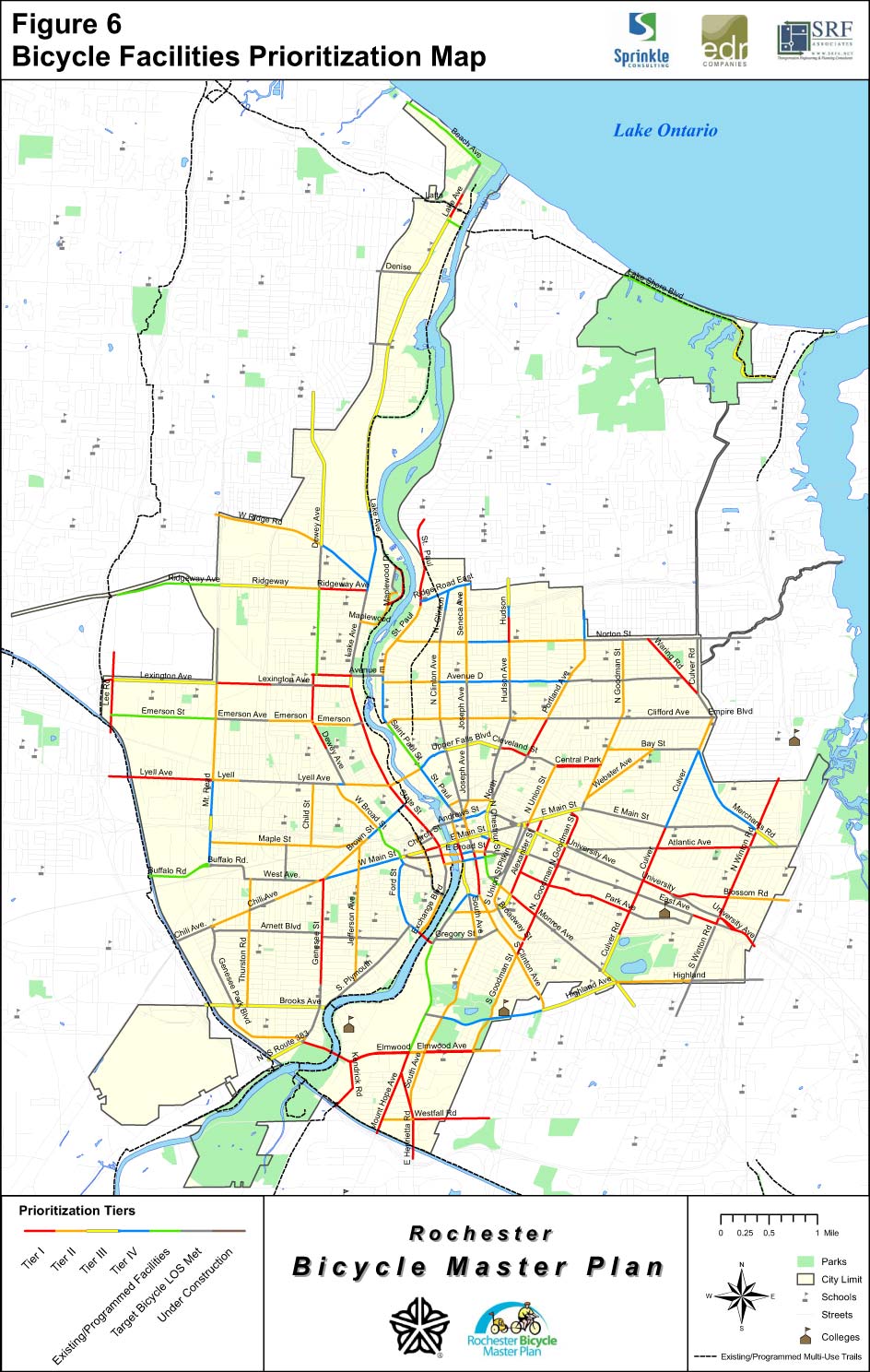 Rochester Bicycle Facilities Prioritization Map