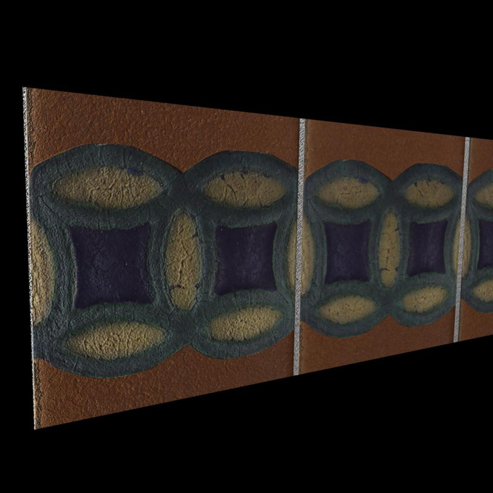 A digital image of some of the tile work inside Rochester's Bragdon train station.