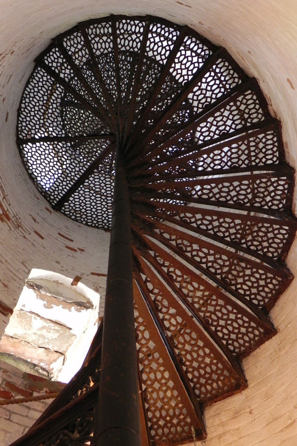 The requisite photo of the spiral staircase inside the lighthouse. [PHOTO: Joanne Brokaw]