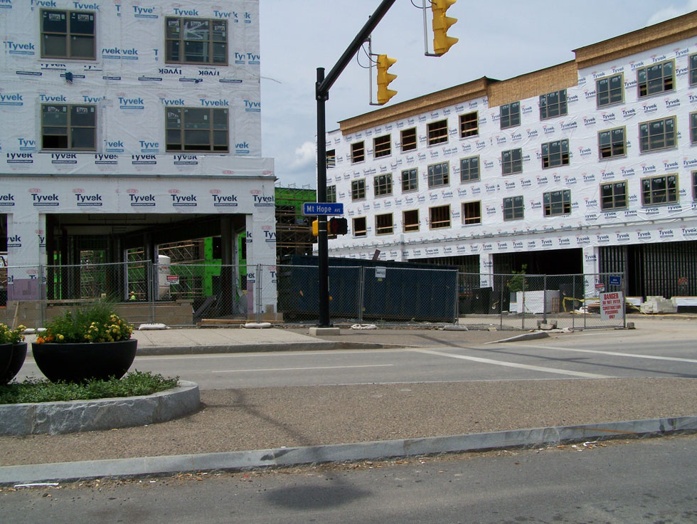 Construction on College Town, at University of Rochester. June 2014. [PHOTO: Jimmy Combs]