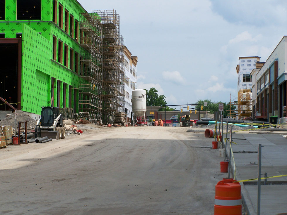 Construction on College Town, at University of Rochester. June 2014. [PHOTO: Jimmy Combs]