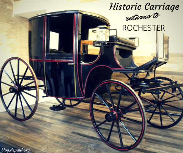 After more than 140 years after leaving the Cunningham Carriage Factory on Litchfield Street in Rochester NY, a late-19th century brougham-style carriage returned home on Tuesday, September 30.