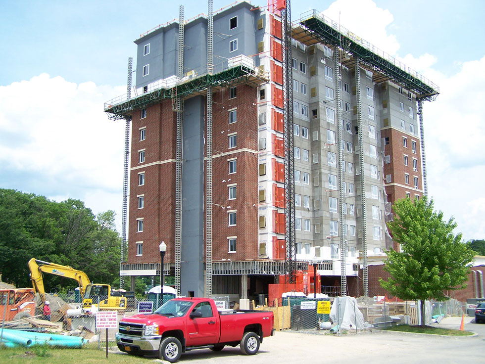 Construction on The Flats at Brooks Crossing, at University of Rochester. June 2014. [PHOTO: Jimmy Combs]