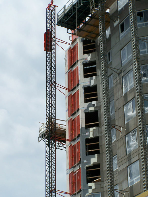 Construction on The Flats at Brooks Crossing, at University of Rochester. June 2014. [PHOTO: Jimmy Combs]