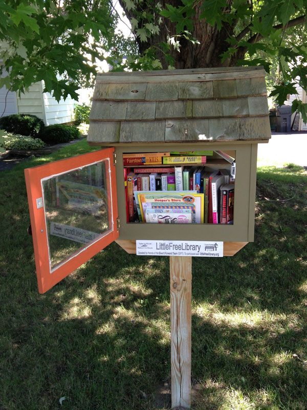 Little Free Library at 30 Newcrest Drive. [PHOTO: Chris Clemens]