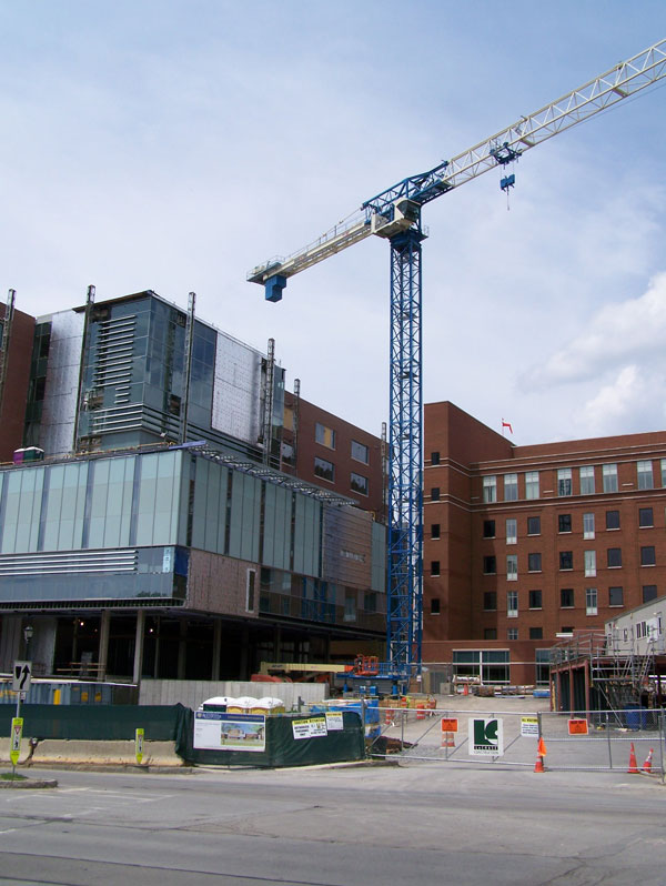 Construction on Golisano Children's Hospital, at University of Rochester. June 2014. [PHOTO: Jimmy Combs]