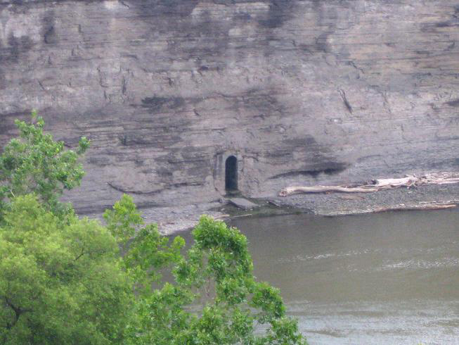 This little doorway in the eastern wall of the High Falls gorge is definitely not natural. [FLICKr PHOTO: jde75]