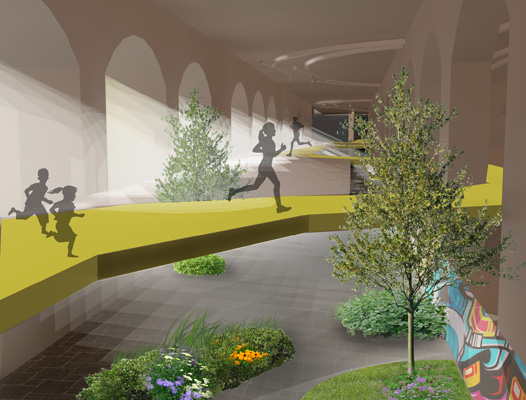 Nine RIT students collaborated to design a subterranean urban park inside the old Rochester subway called the ROC Low Line. [RENDERING: RocLowLine.com]