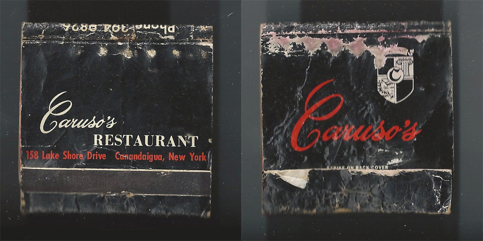 Caruso's Restaurant matchbook.
